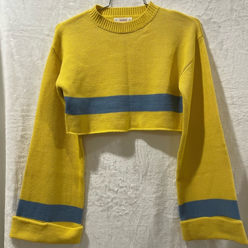 yellow cropped sweater